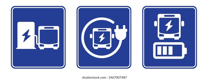 Electric Bus EV electric vehicle public transportation sign symbol charging station 