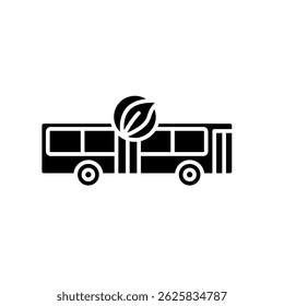 Elektrischer Bus, flaches Symbol. Vektorisoliertes Element. Bearbeitbarer Strich.