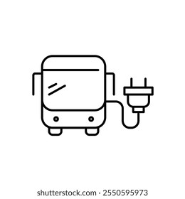 Electric bus. Green urban mobility, sustainable transportation. Pixel perfect vector icon