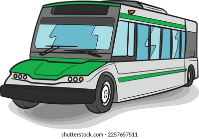 Electric Bus Heavy Vehicle Transportation Vector Illustration