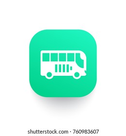 Electric Bus Icon, Green Transport