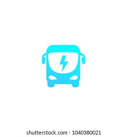 electric bus icon isolated on white, vector