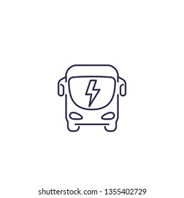 Electric Bus Icon, Line Vector