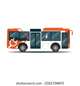 Electric bus icon, modern city transport stock illustration