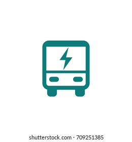 electric bus icon on white