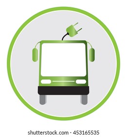 electric bus icon with plug