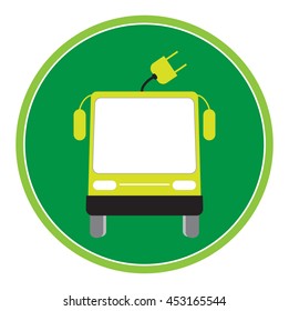 electric bus icon with plug