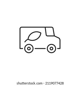 Icono de línea de bus eléctrico. Ilustración vectorial negra de alta calidad.