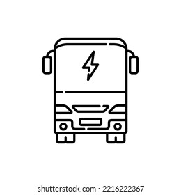 Electric Bus line icon vector graphic