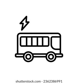 Ilustración del vector de contorno de bus eléctrico 