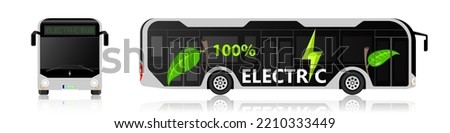 Electric Bus side view and front view Illustration Vector