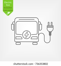 Electric Bus Thin Line Icon