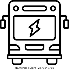 Electric Bus vector icon. Can be used for printing, mobile and web applications.