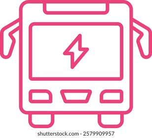 Electric Bus vector icon. Can be used for printing, mobile and web applications.