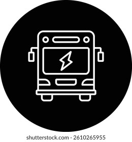 Electric Bus vector icon. Can be used for printing, mobile and web applications.