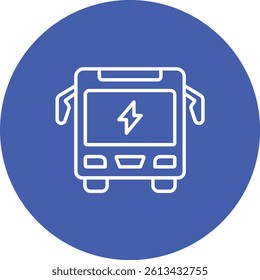 Electric Bus vector icon. Can be used for printing, mobile and web applications.