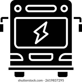 Electric Bus vector icon. Can be used for printing, mobile and web applications.