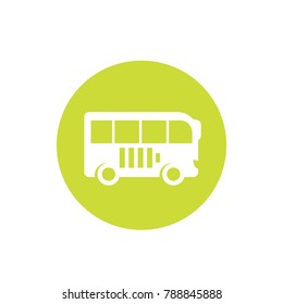 electric bus vector icon on white