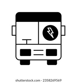 Electric bus Vector Icon which can easily modify or edit


