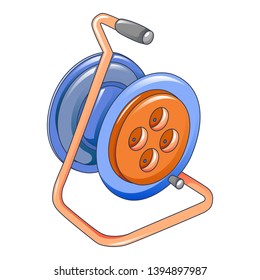 Electric cable coil icon. Cartoon of electric cable coil vector icon for web design isolated on white background