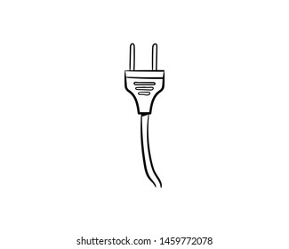 Electric cable doodle vector hand drawing 