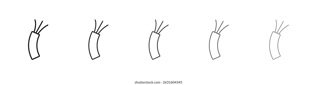 Electric cable icon in black. Vector illustration for graphic design