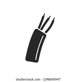 Electric cable icon in flat style on white background