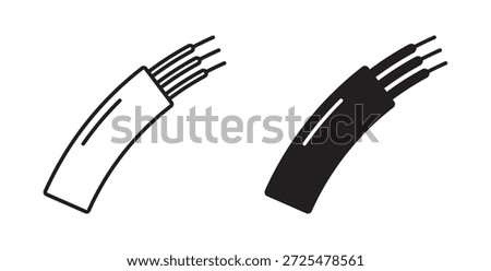 Electric cable icon with glyph and line. black vector icons for Web UI