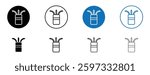 Electric cable icon set in black and blue colors on white background
