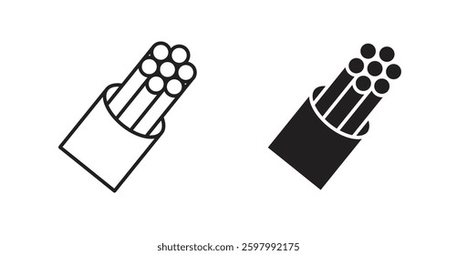 Electric cable line icon vector set.