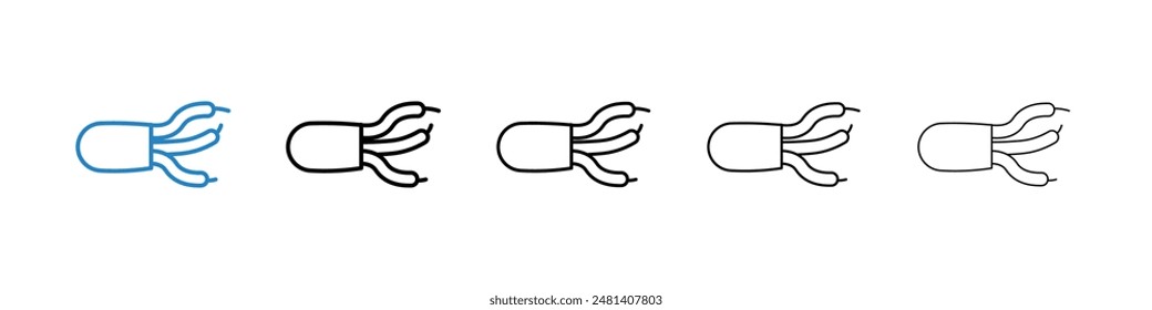 Electric cable liner icon vector set.