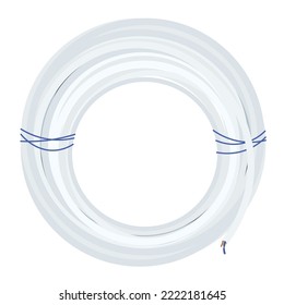 Electric cable on white background