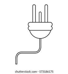 electric cable plug energy icon thin line