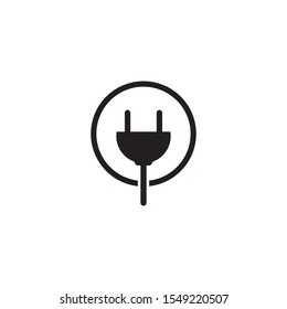 Electric cable plug in logo design inspiration vector template