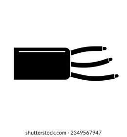 Elektrisches Kabel Silhouette Symbol. Vektorgrafik.
