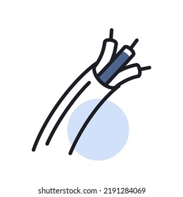 Electric cable vector icon. Construction, repair and building. Graph symbol for your web site design, logo, app, UI