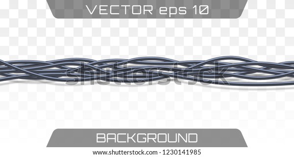 Electric Cablesrealistic Electrical Gray Industrial Wires Stock Vector ...