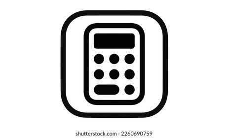 Electric calculator app icon for calculate the all math.  Flat vector graphic.