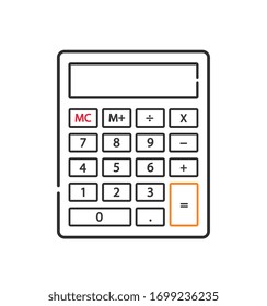 ELECTRIC CALCULATOR VECTOR ICON ILLUSTRATION