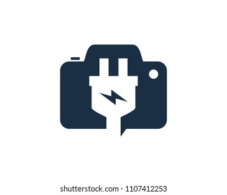 Electric Camera Icon Logo Design Element