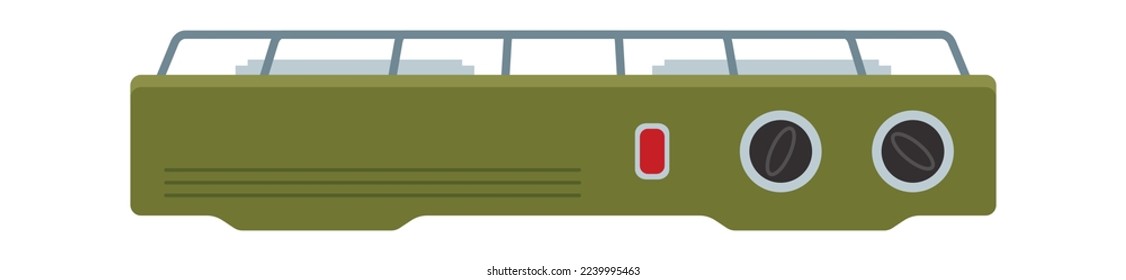 Icono plano de quemador de campamento eléctrico Preparación de alimentos. Ilustración del vector