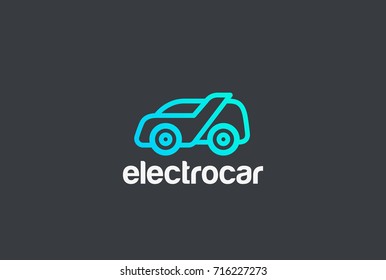 Electric Car abstract Logo design vector template Linear style.
Delivery taxi vehicle Logotype concept icon.