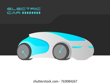 Electric Car Auto Poster Card Banner design vector template.
