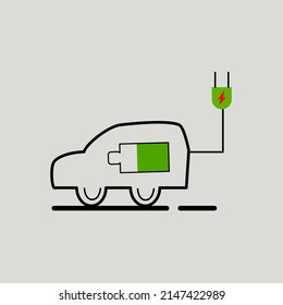 electric car battery charging icon illustration.