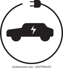 electric car battery charging illustration, electric car battery charging symbol