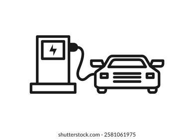 electric car battery charging station icon