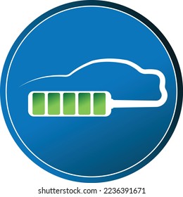 Botón del logotipo de la batería del coche eléctrico