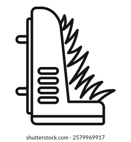 Electric car battery showing discharge icon in thin line style