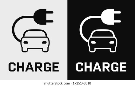 Electric car charge icon. Vector illustration