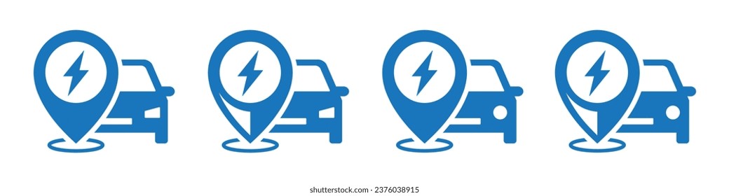 Electric car charge location, vector illustration